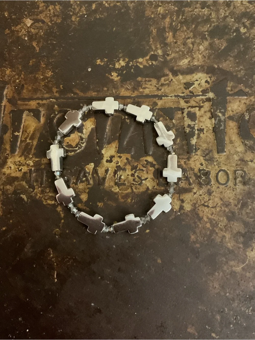 Men’s Stainless Steel Cross Bracelet🩶